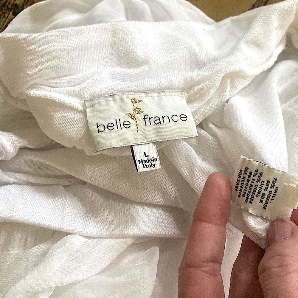 BELLE FRANCE WHITE PANTS ITALY BEACH BOHO VIBES - Picture 3 of 11
